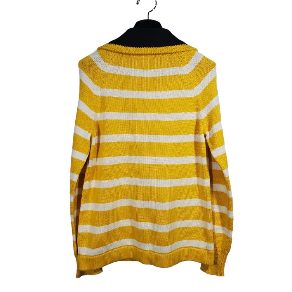 LRL Lauren Jeans Co Knit Sweater Stripes 1/2 Zip Nautical Sailor Coastal Navy - Picture 4 of 5